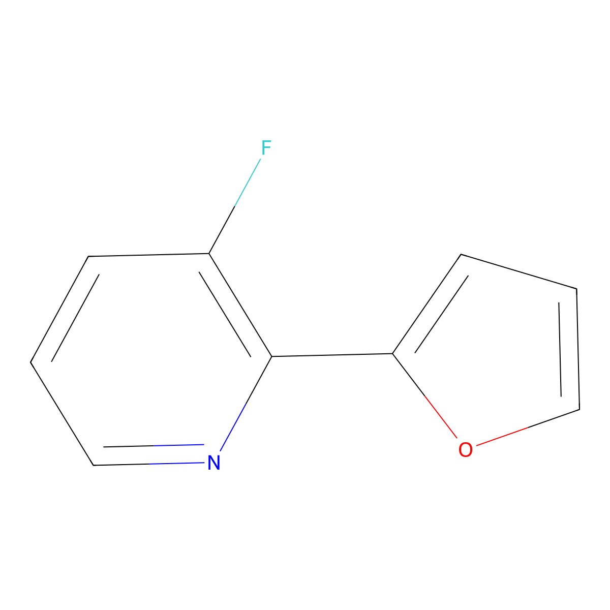 3-Fluoro-2-(furan-2-yl)pyridine molecular structure, CAS 2854350-90-4