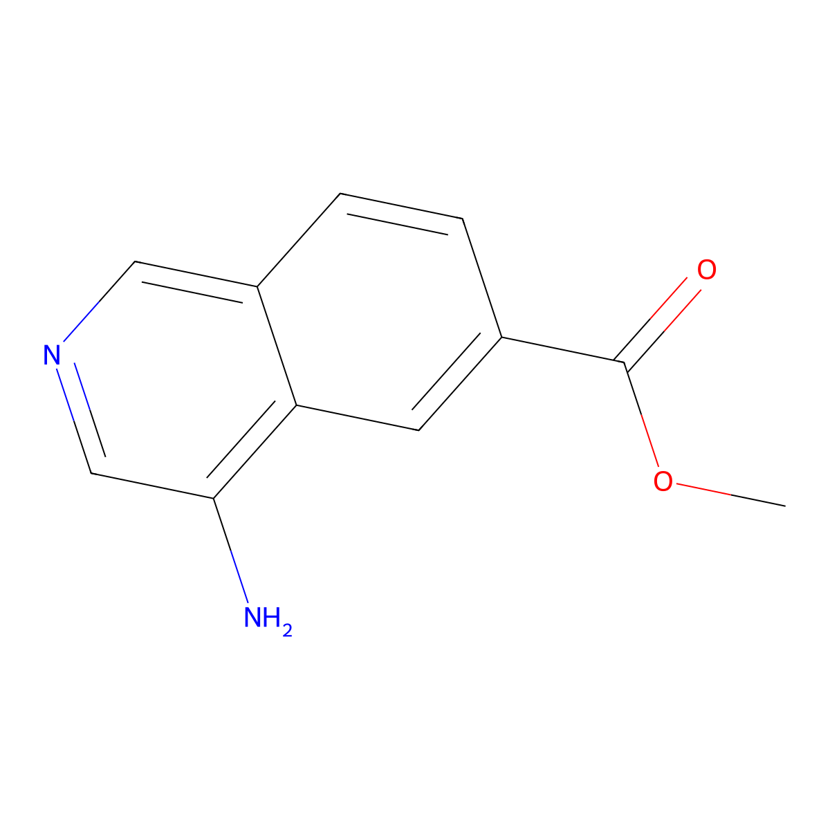 Methyl 4-aminoisoquinoline-6-carboxylate molecular structure, CAS 2854382-83-3