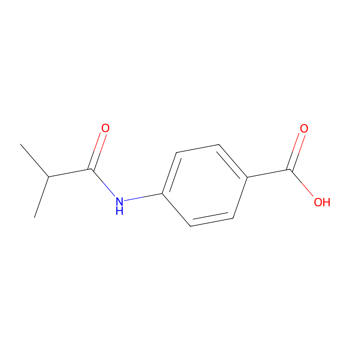 4-(2-Methylpropanamido)benzoic acid molecular structure, CAS 28547-07-1