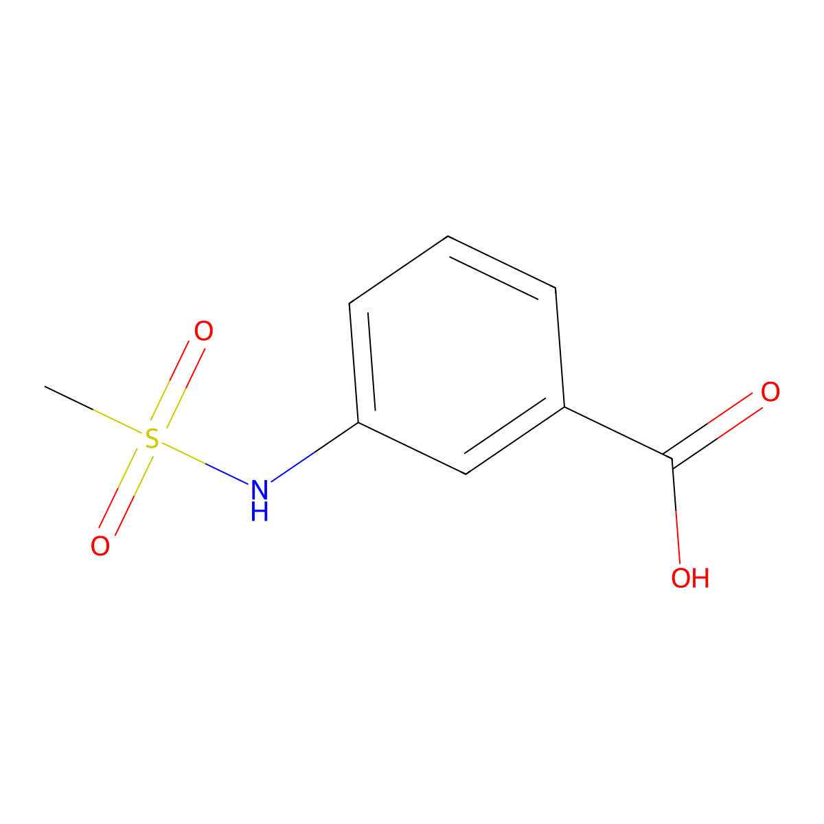 3-(Methylsulphonylamino)benzoic acid molecular structure, CAS 28547-13-9