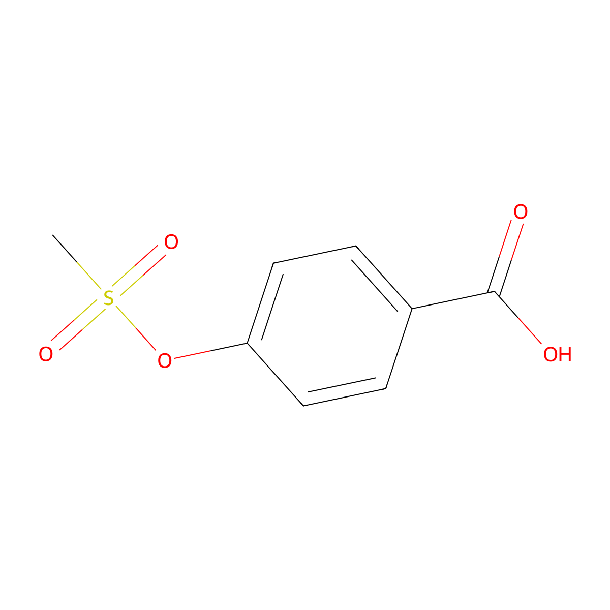 4-((Methylsulfonyl)oxy)benzoic acid molecular structure, CAS 28547-25-3