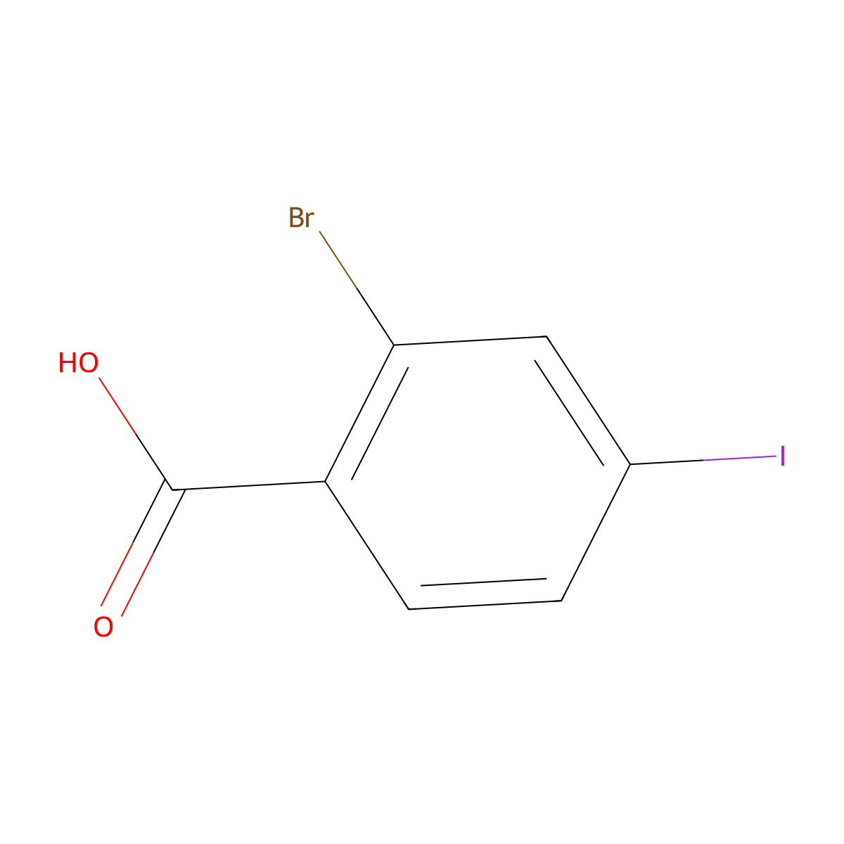 2-Bromo-4-iodobenzoic acid molecular structure, CAS 28547-29-7