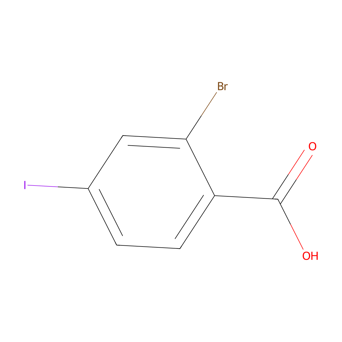 2-Bromo-4-iodobenzoic acid molecular structure, CAS 28547-29-7