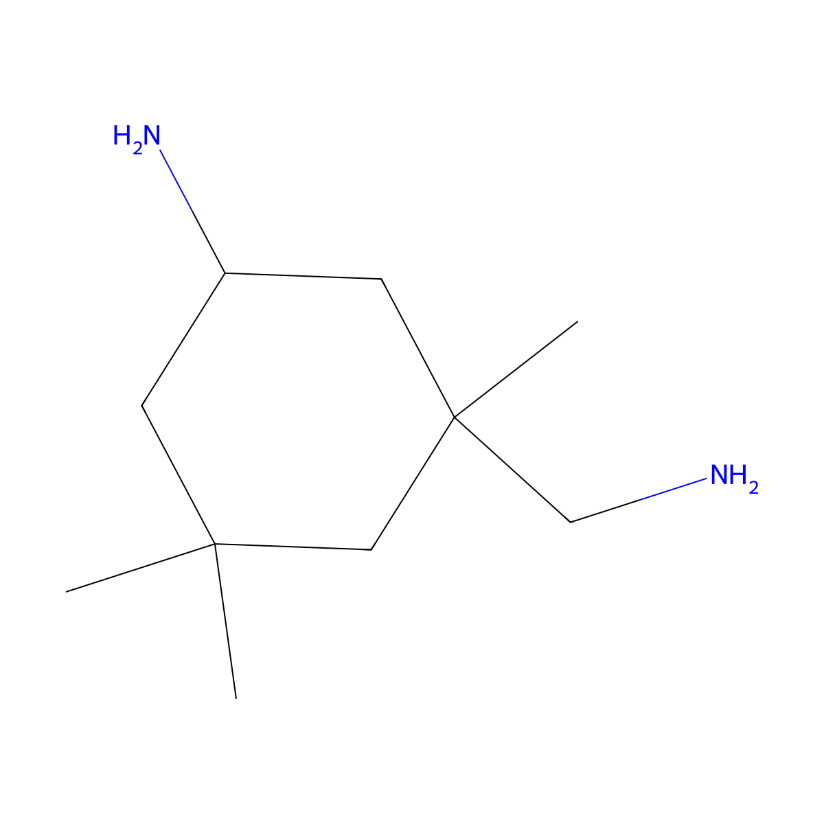 Isophorone diamine molecular structure, CAS 2855-13-2