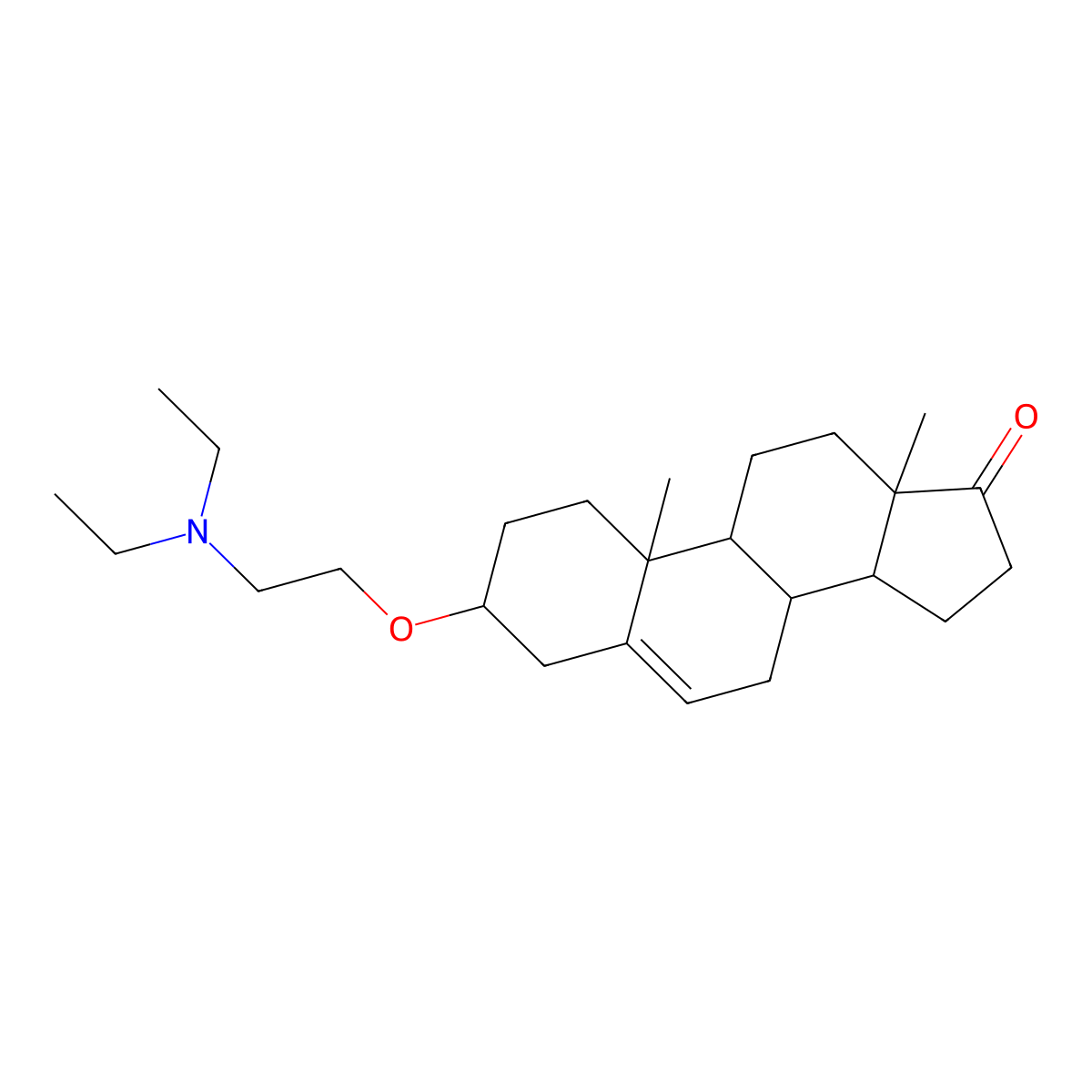 3beta-(2-Diethylaminoethoxy)androst-5-en-17-one molecular structure, CAS 2855-62-1