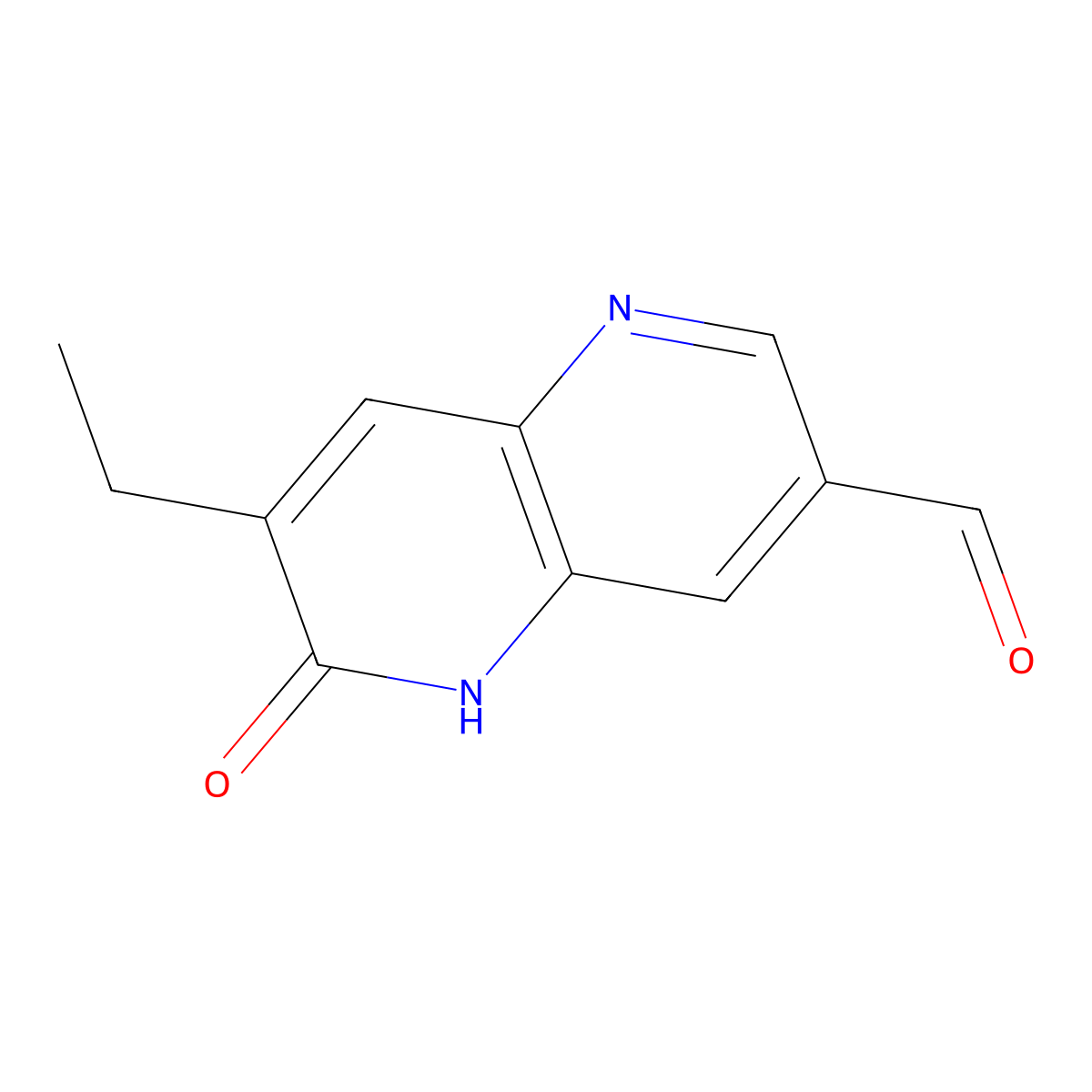 7-Ethyl-6-oxo-5,6-dihydro-1,5-naphthyridine-3-carbaldehyde molecular structure, CAS 2855060-35-2