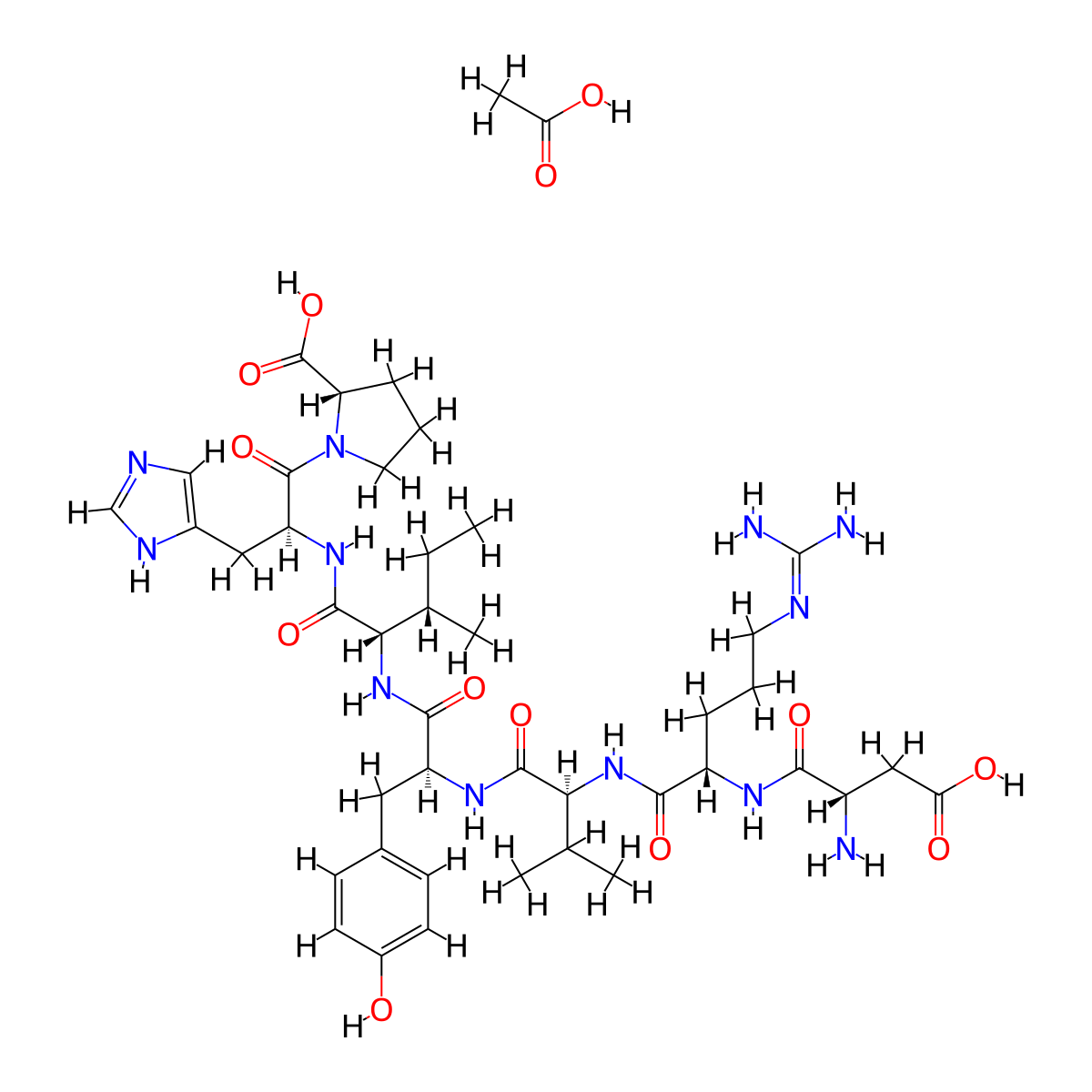 Angiotensin (1-7) (acetate) molecular structure, CAS 2855063-75-9