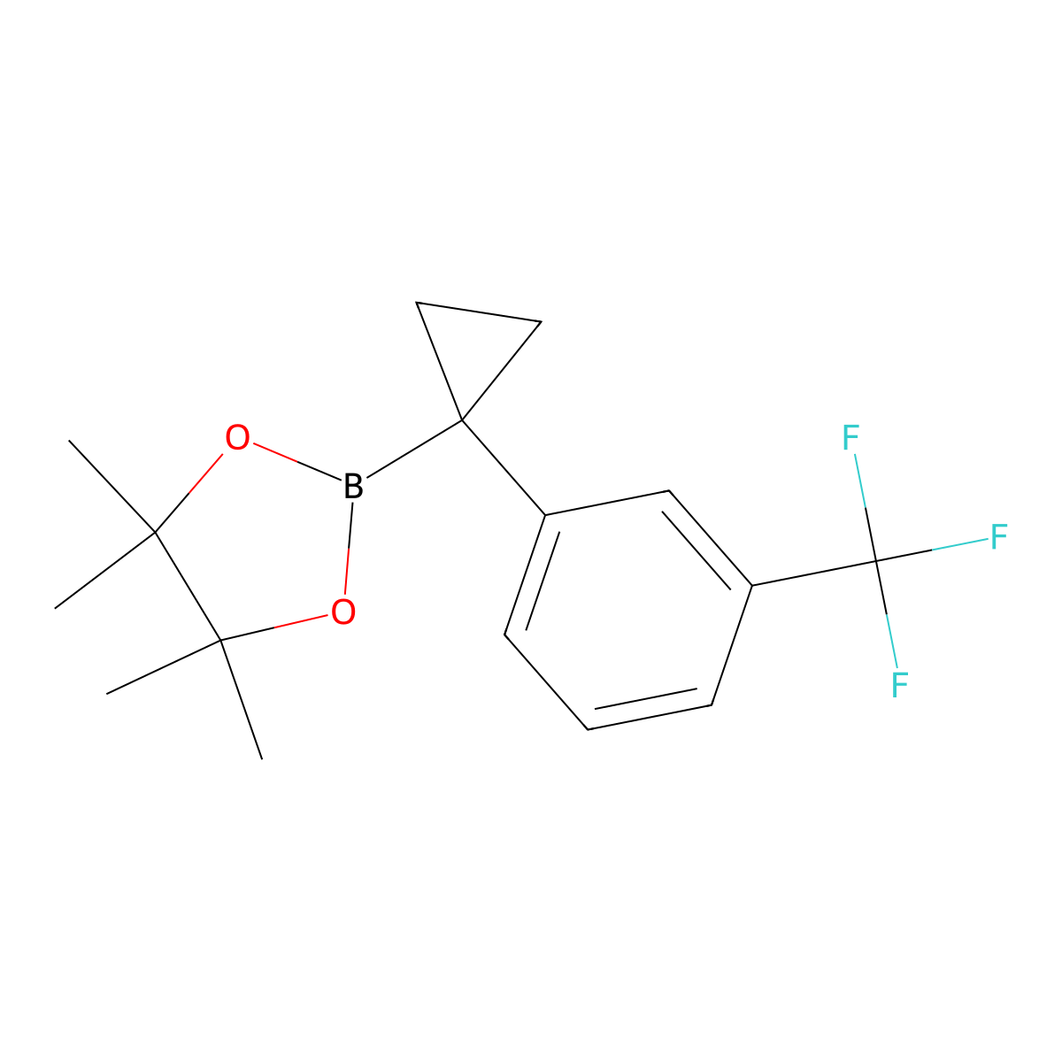 4,4,5,5-Tetramethyl-2-(1-(3-(trifluoromethyl)phenyl)cyclopropyl)-1,3,2-dioxaborolane molecular structure, CAS 2855115-88-5