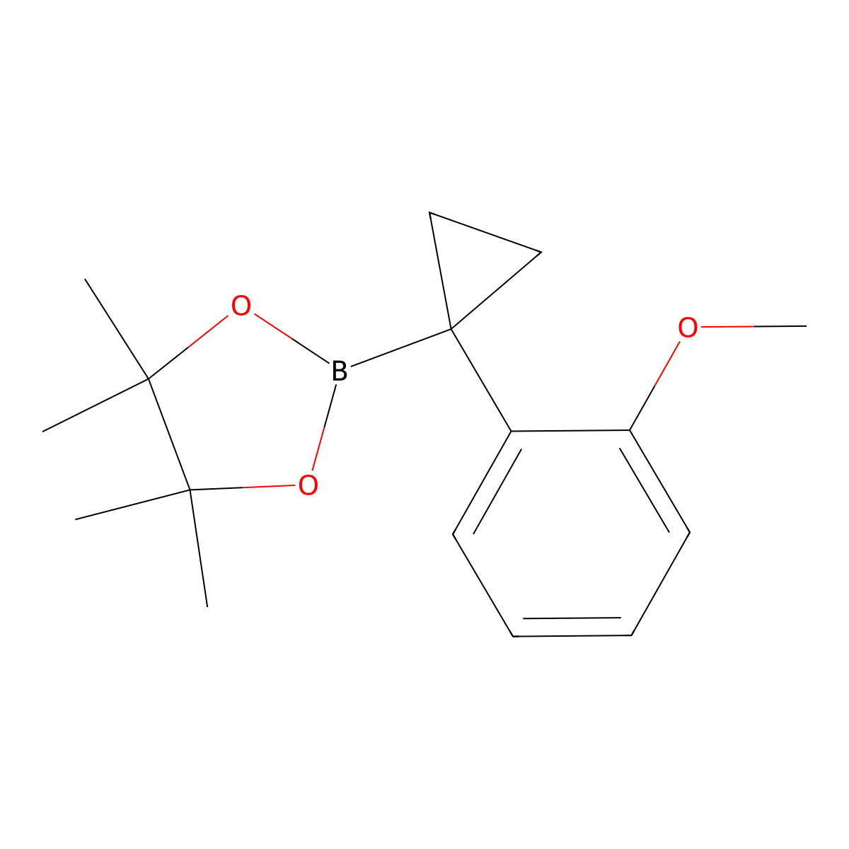 2-(1-(2-Methoxyphenyl)cyclopropyl)-4,4,5,5-tetramethyl-1,3,2-dioxaborolane molecular structure, CAS 2855117-30-3