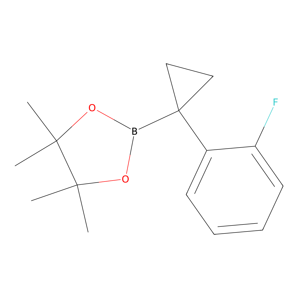 2-(1-(2-Fluorophenyl)cyclopropyl)-4,4,5,5-tetramethyl-1,3,2-dioxaborolane molecular structure, CAS 2855152-18-8