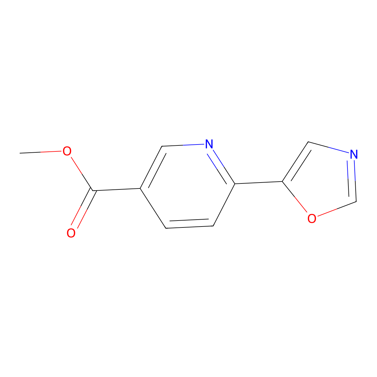 Methyl 6-(1,3-oxazol-5-yl)pyridine-3-carboxylate molecular structure, CAS 2855247-68-4