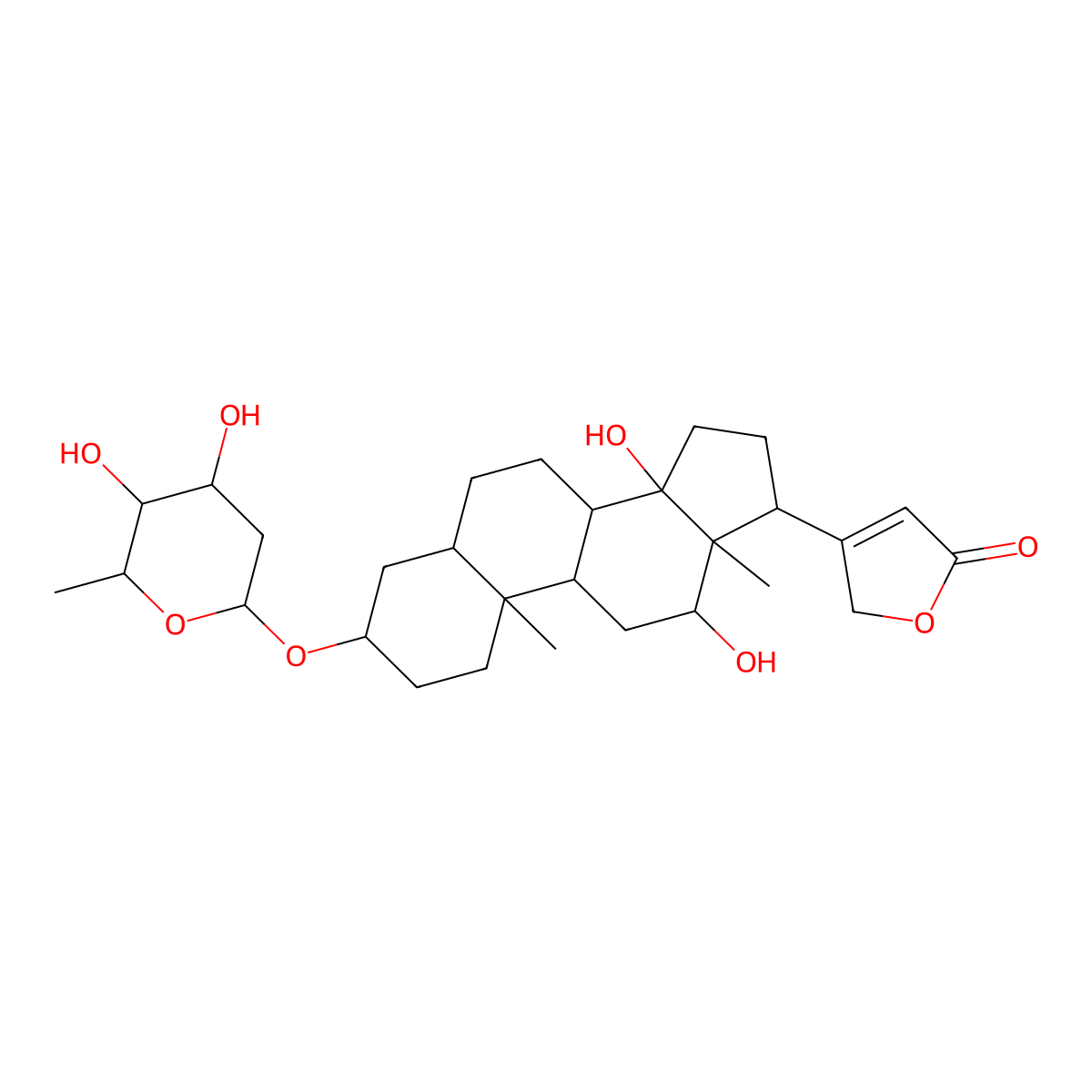 3beta,12beta,14-Trihydroxy-5beta-card-20(22)-enolide, monodigitoxoside molecular structure, CAS 28553-21-1