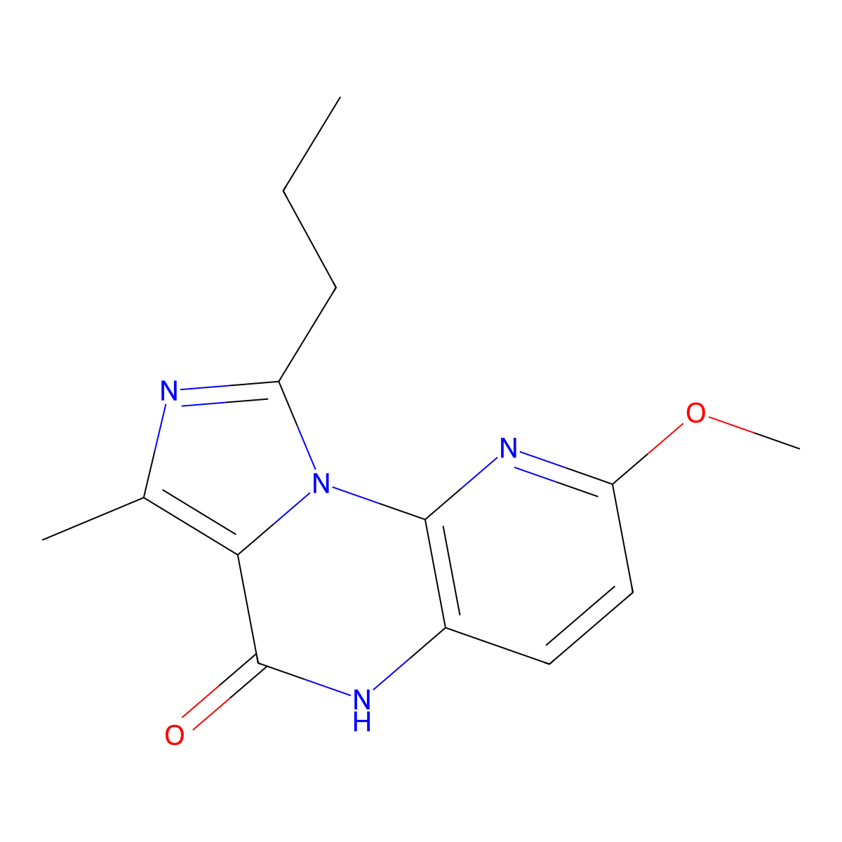 2-methoxy-7-methyl-9-propylimidazo[1,5-a]pyrido[3,2-e]pyrazin-6(5H)-one molecular structure, CAS 285552-16-1