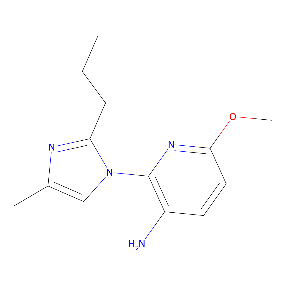 6-methoxy-2-(4-methyl-2-propyl-1H-imidazol-1-yl)pyridin-3-amine molecular structure, CAS 285552-27-4