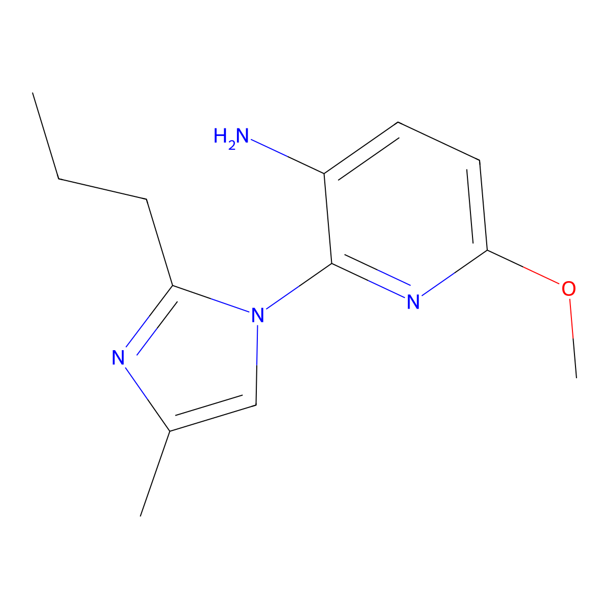 6-methoxy-2-(4-methyl-2-propyl-1H-imidazol-1-yl)pyridin-3-amine molecular structure, CAS 285552-27-4