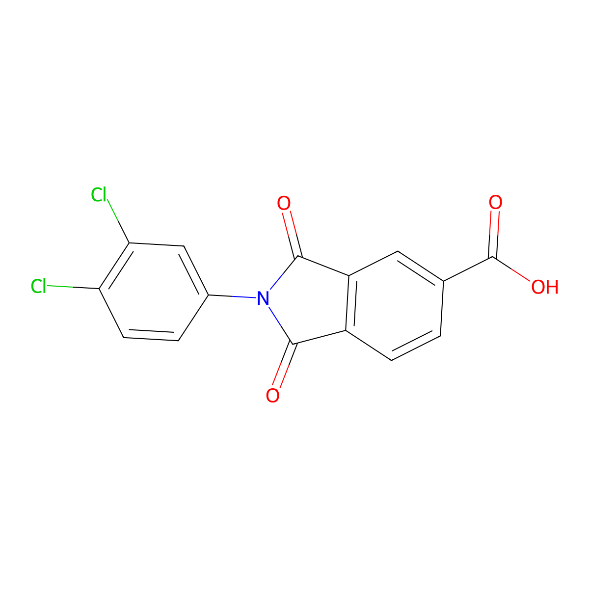 2-(3,4-Dichlorophenyl)-1,3-dioxoisoindoline-5-carboxylic acid molecular structure, CAS 285552-82-1