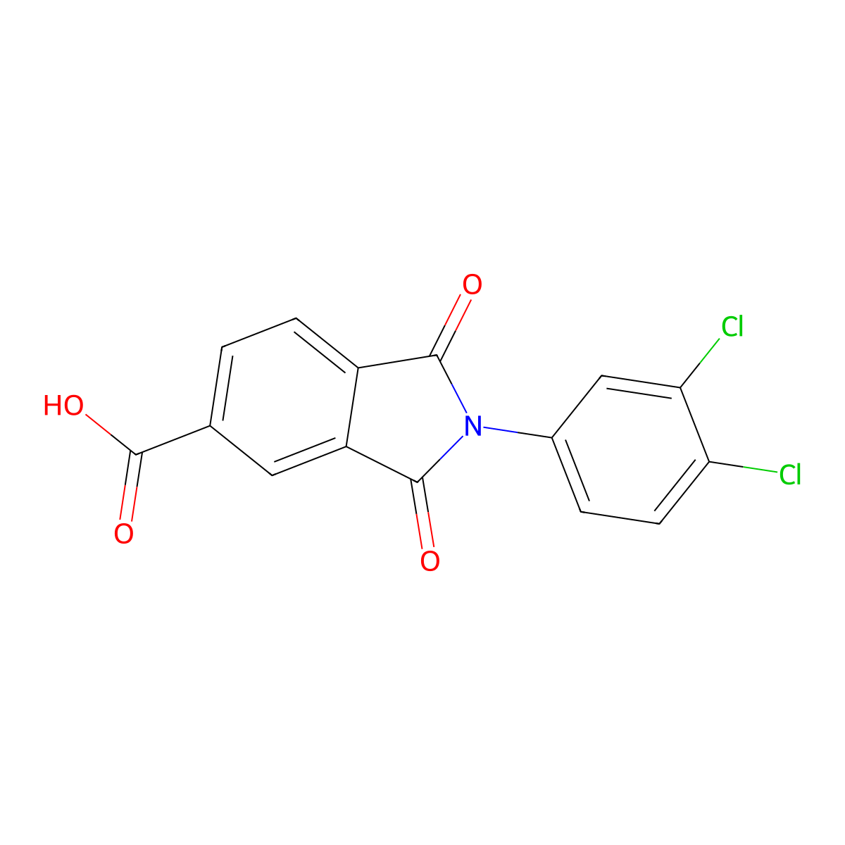 2-(3,4-Dichlorophenyl)-1,3-dioxoisoindoline-5-carboxylic acid molecular structure, CAS 285552-82-1