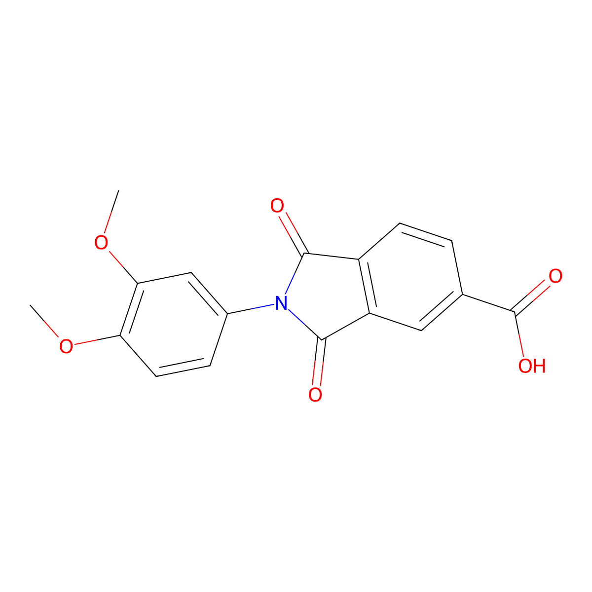 2-(3,4-Dimethoxyphenyl)-1,3-dioxoisoindoline-5-carboxylic acid molecular structure, CAS 285552-84-3