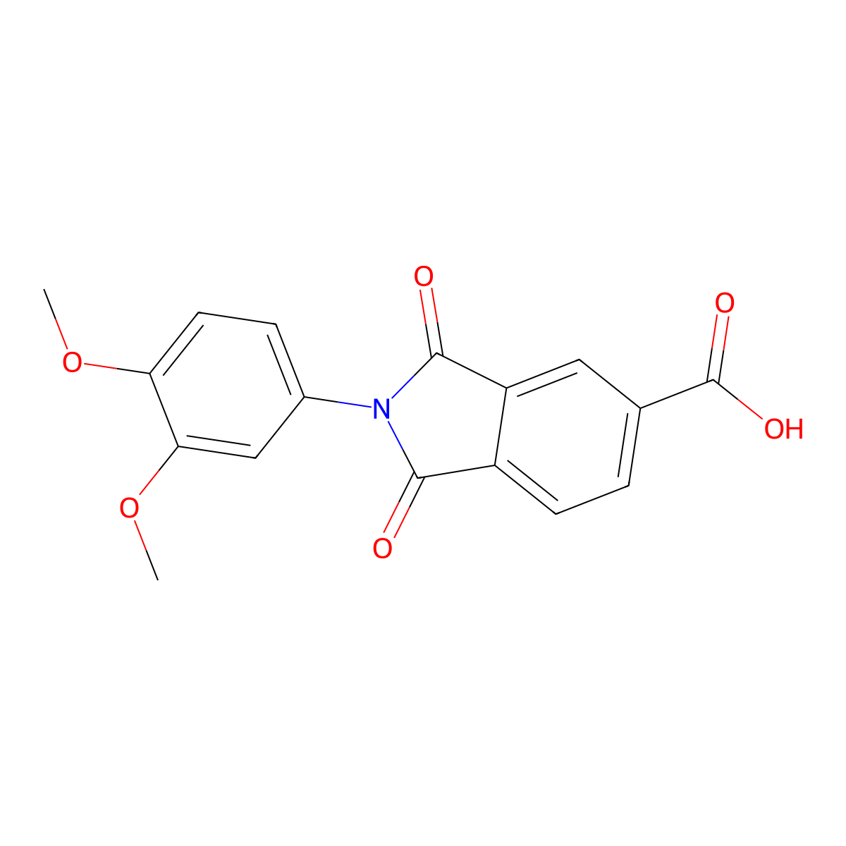 2-(3,4-Dimethoxyphenyl)-1,3-dioxoisoindoline-5-carboxylic acid molecular structure, CAS 285552-84-3