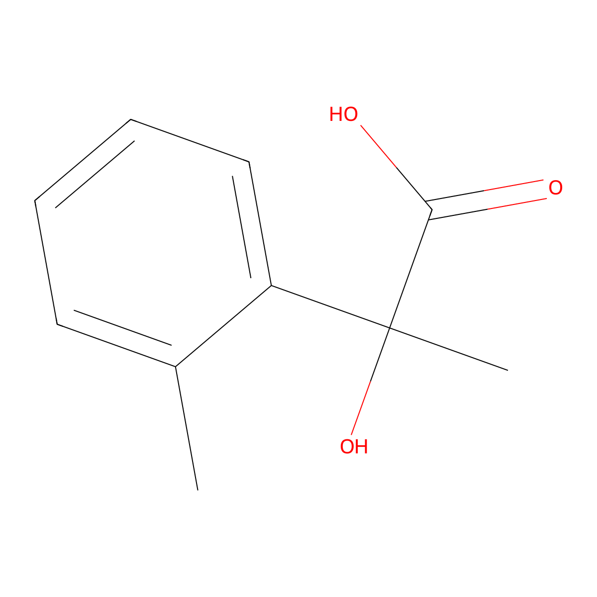 2-Hydroxy-2-(2-methylphenyl)propanoic acid molecular structure, CAS 285559-54-8