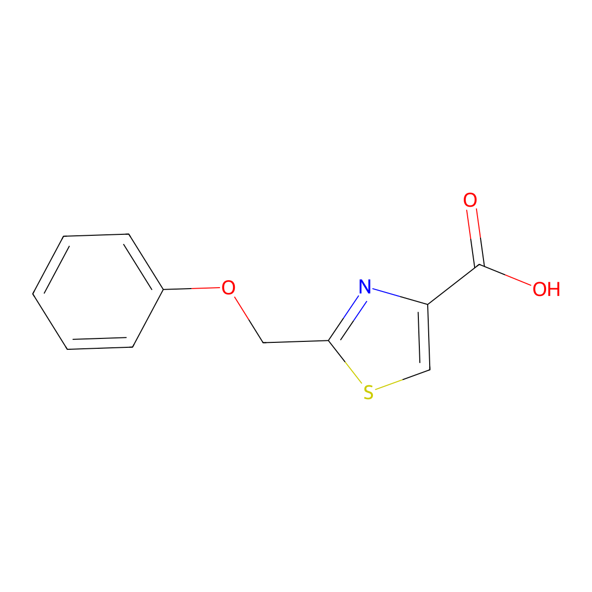 2-(Phenoxymethyl)-1,3-thiazole-4-carboxylic acid molecular structure, CAS 285566-16-7