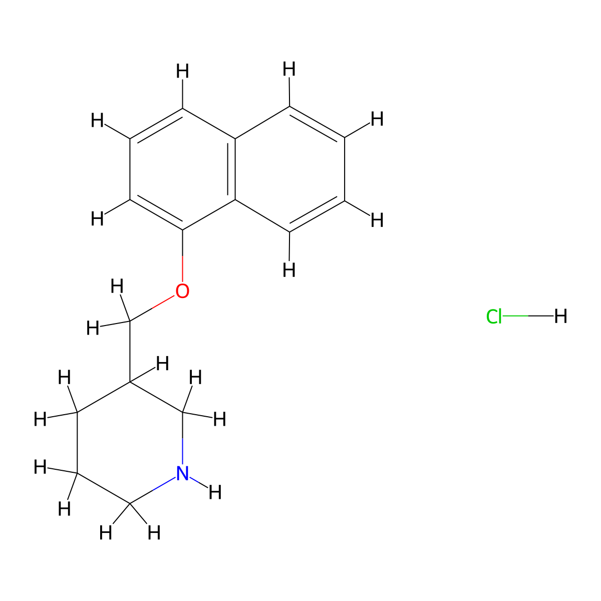 3-[(1-Naphthyloxy)methyl]piperidine hydrochloride molecular structure, CAS 28559-36-6