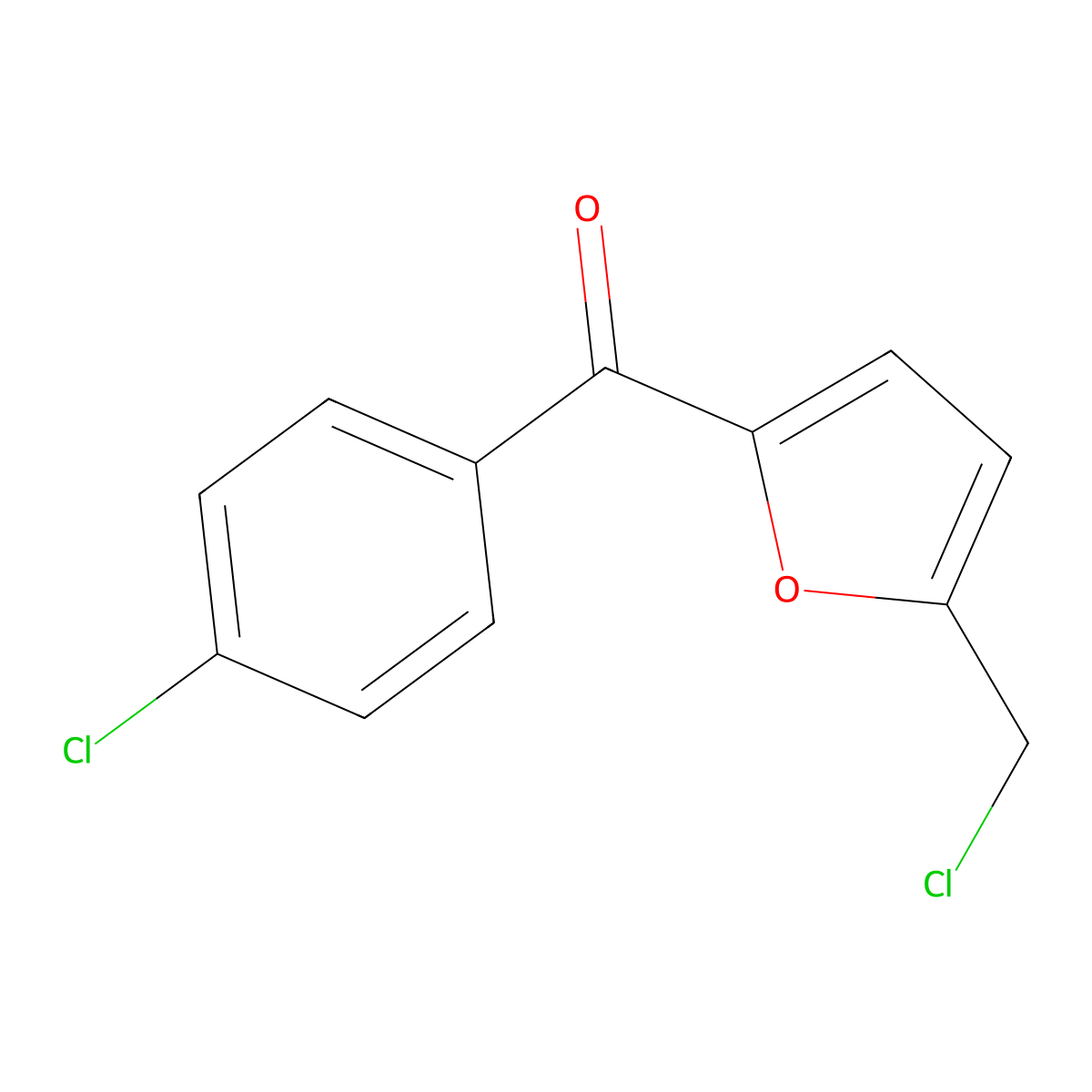[5-(Chloromethyl)-2-furyl](4-chlorophenyl)methanone molecular structure, CAS 2856-02-2