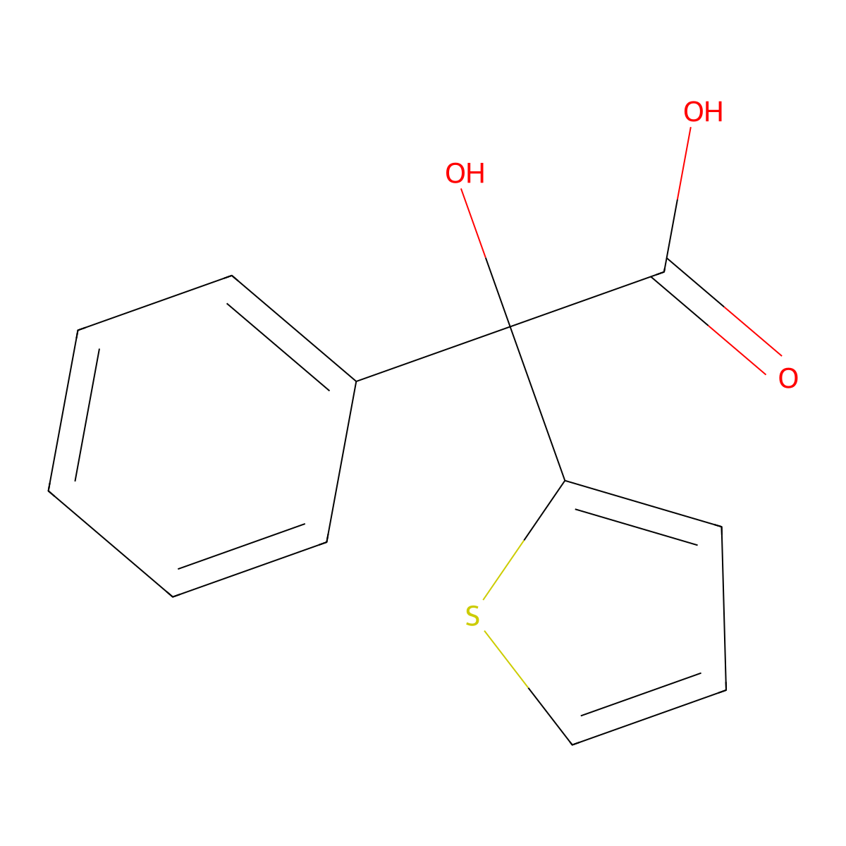 Hydroxy(phenyl)2-thienylacetic acid molecular structure, CAS 28560-51-2