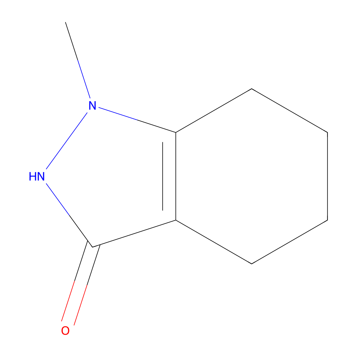 1-methyl-4,5,6,7-tetrahydro-1H-indazol-3(2H)-one molecular structure, CAS 28561-44-6