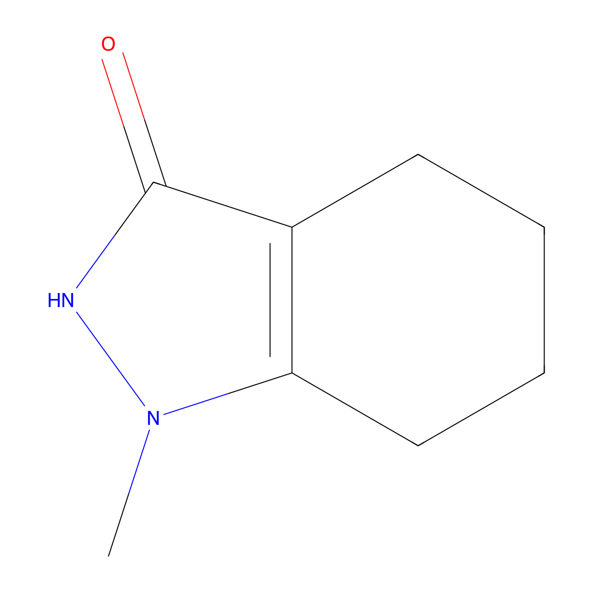 1-methyl-4,5,6,7-tetrahydro-1H-indazol-3(2H)-one molecular structure, CAS 28561-44-6