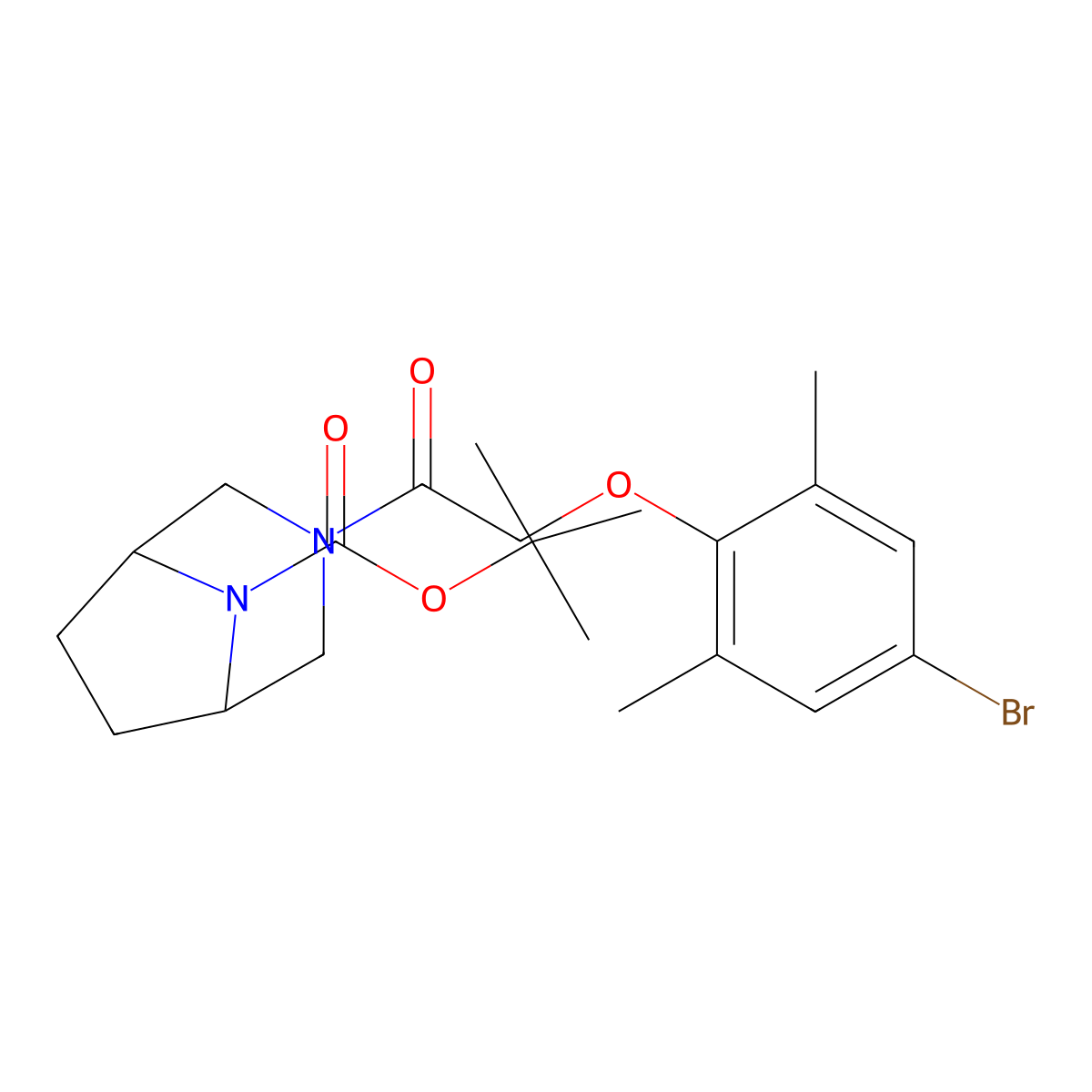 1,1-Dimethylethyl 3-[2-(4-bromo-2,6-dimethylphenoxy)acetyl]-3,8-diazabicyclo[3.2.1]octane-8-carboxylate molecular structure, CAS 2856167-37-6