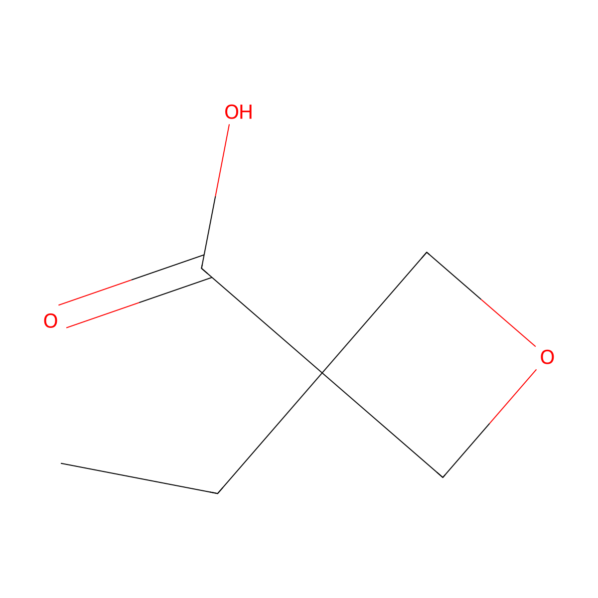3-Ethyloxetane-3-carboxylic acid molecular structure, CAS 28562-61-0