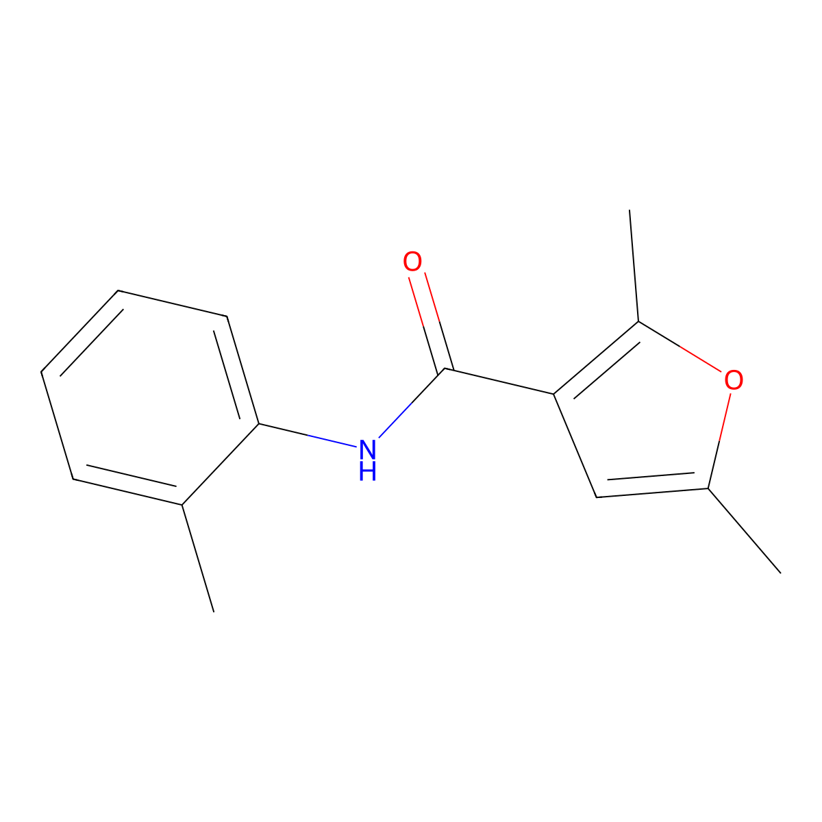 2,5-dimethyl-N-(2-methylphenyl)furan-3-carboxamide molecular structure, CAS 28562-71-2