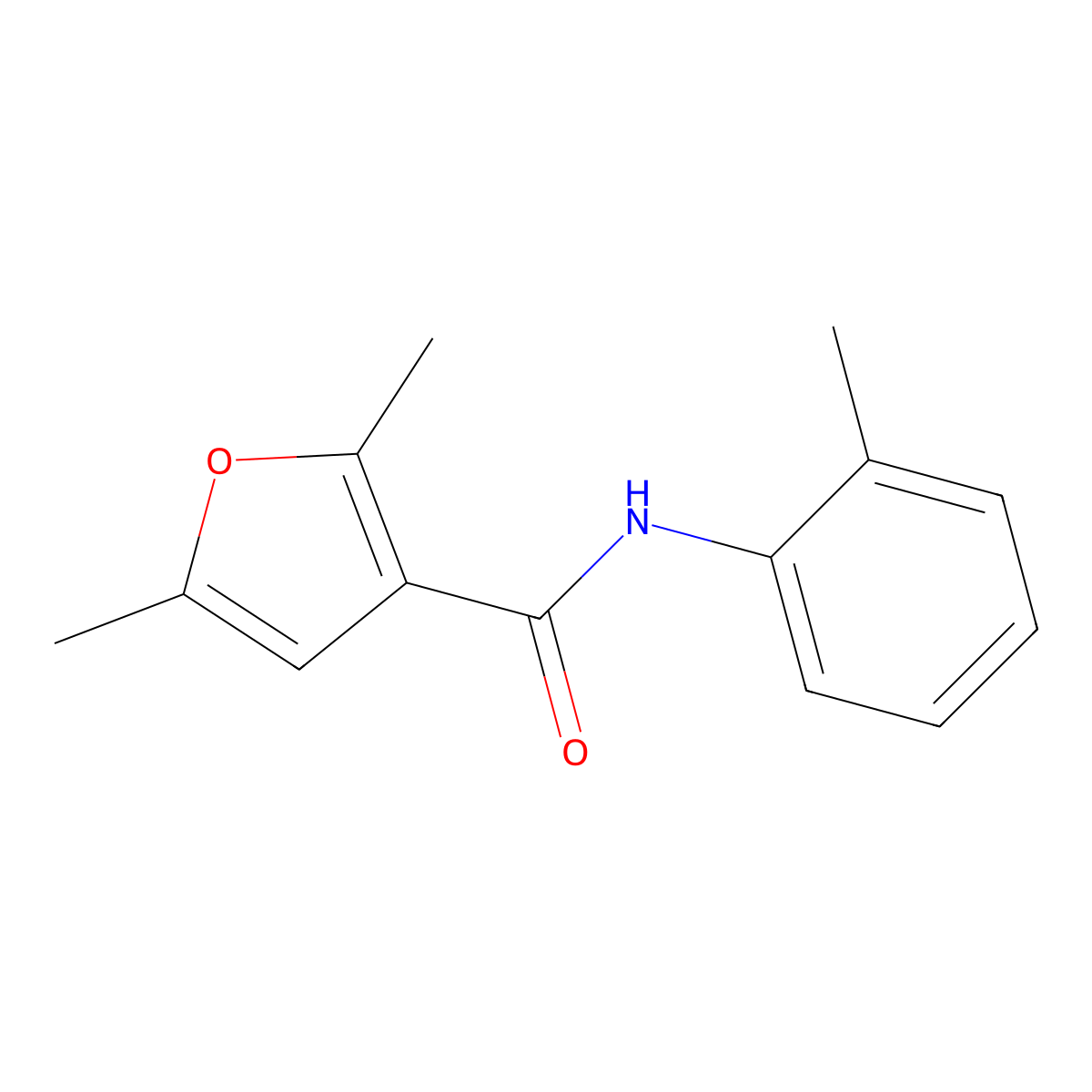 2,5-dimethyl-N-(2-methylphenyl)furan-3-carboxamide molecular structure, CAS 28562-71-2