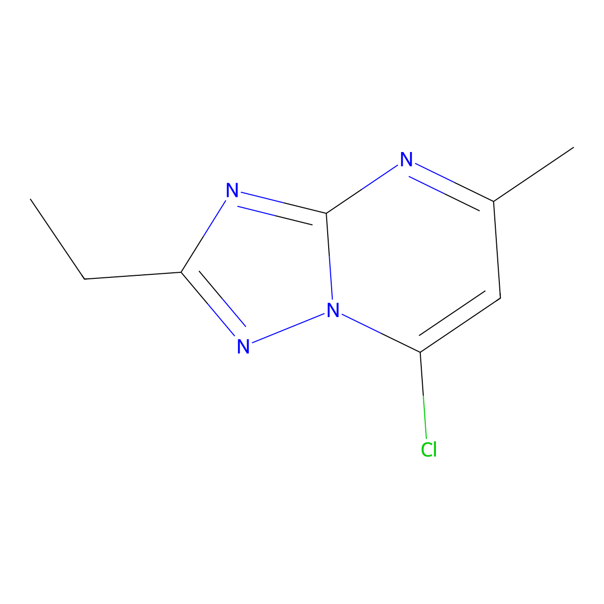 7-Chloro-2-ethyl-5-methyl-[1,2,4]triazolo[1,5-a]pyrimidine molecular structure, CAS 28565-42-6