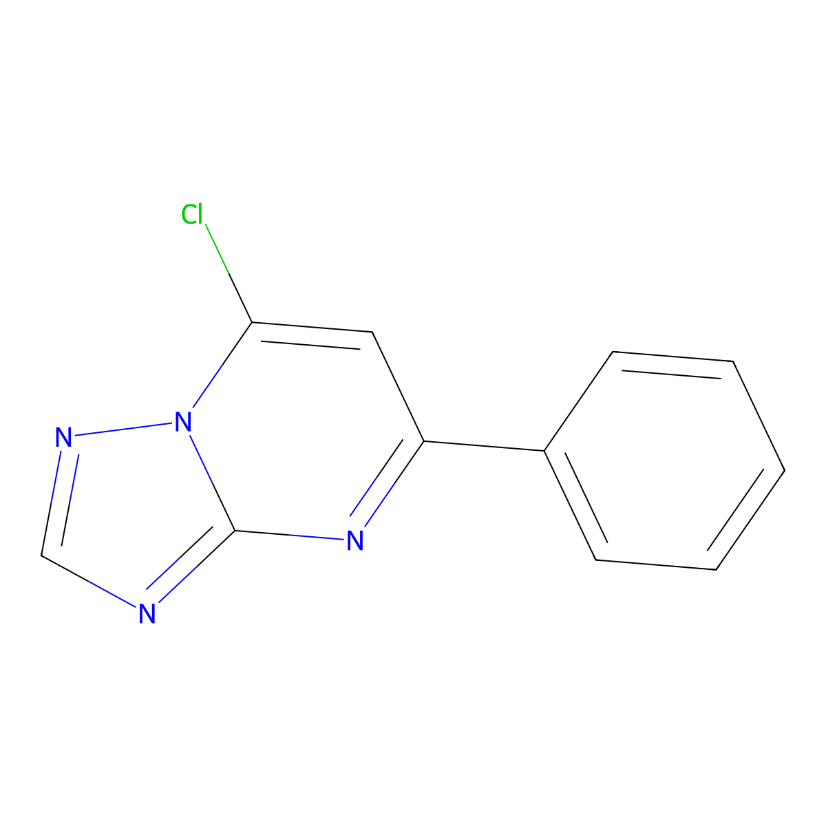 7-Chloro-5-phenyl-[1,2,4]triazolo[1,5-a]pyrimidine molecular structure, CAS 28565-43-7