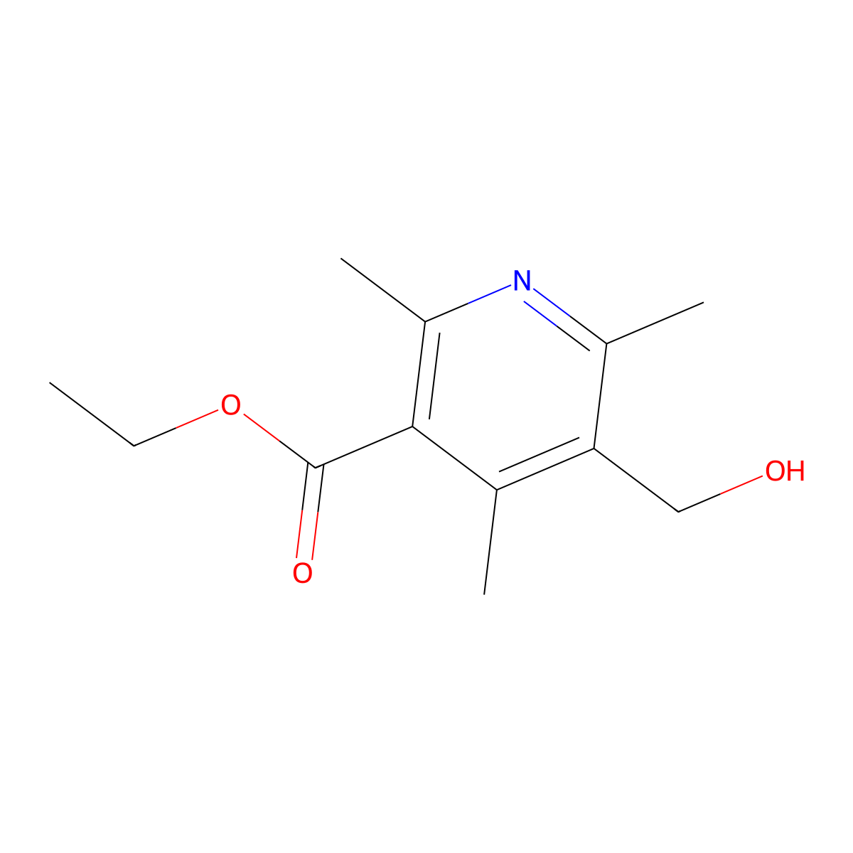 5-Hydroxymethyl-2,4,6-trimethyl-nicotinic acid ethyl ester molecular structure, CAS 28569-07-5