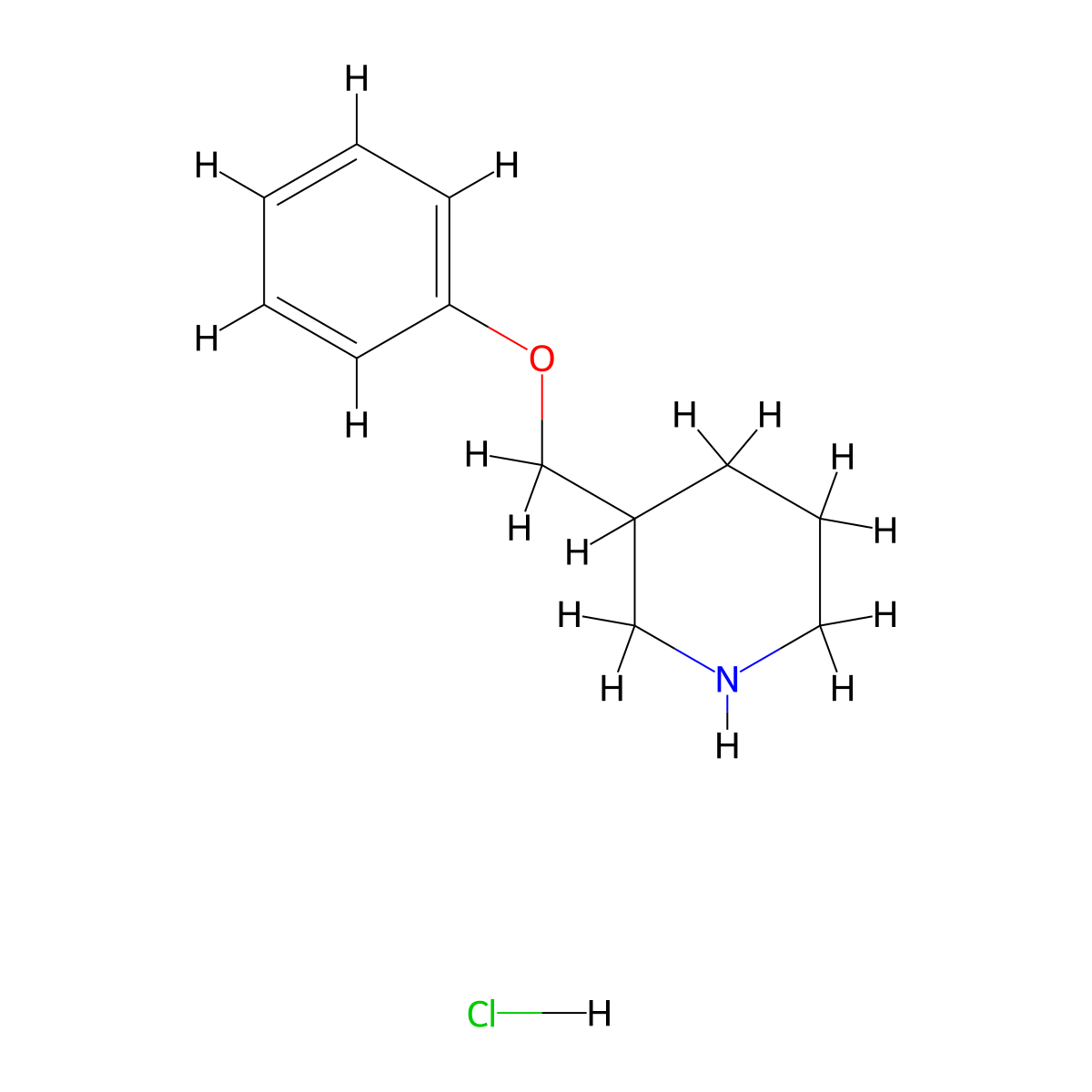 3-(Phenoxymethyl)piperidine hydrochloride molecular structure, CAS 28569-09-7