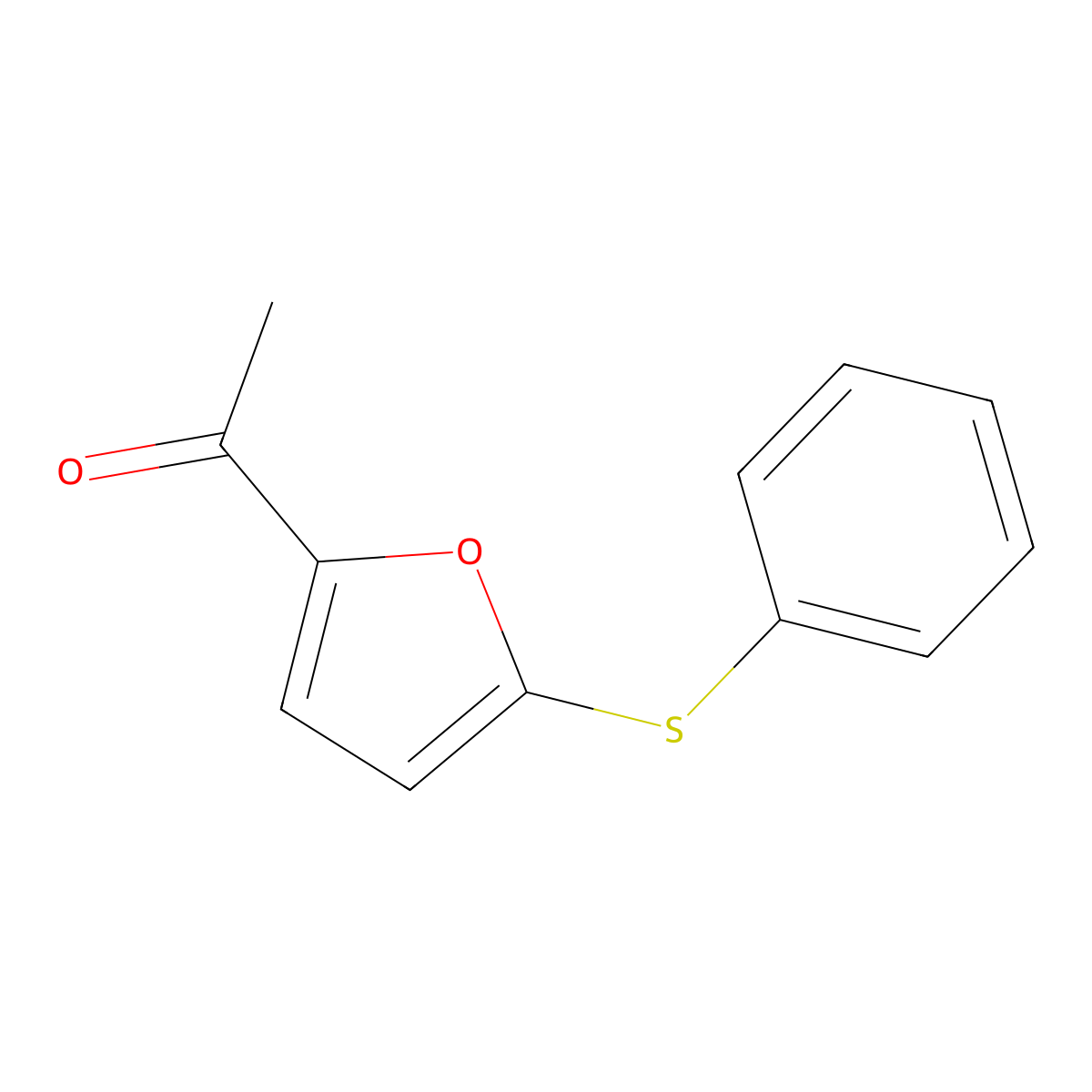 1-(5-(Phenylthio)-2-furyl)ethanone molecular structure, CAS 28569-36-0