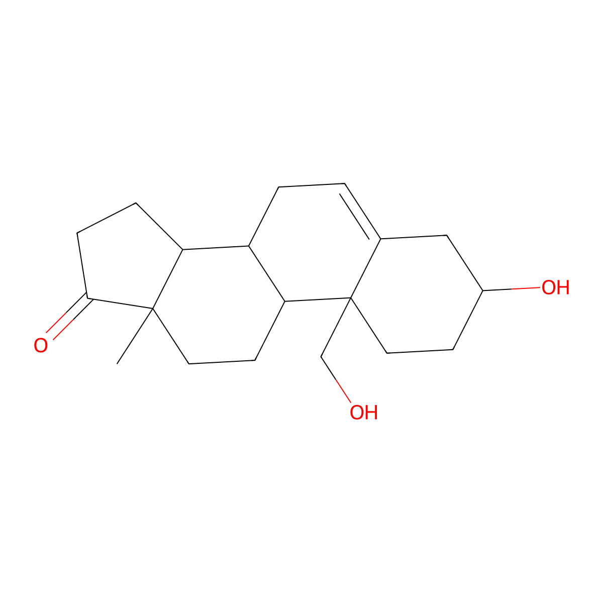 3,19-Dihydroxyandrost-5-en-17-one molecular structure, CAS 2857-45-6