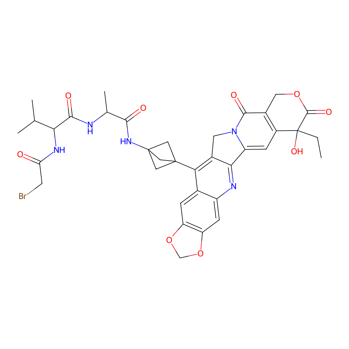 Br-Val-Ala-NH2-bicyclo[1.1.1]pentane-7-MAD-MDCPT molecular structure, CAS 2857037-70-6