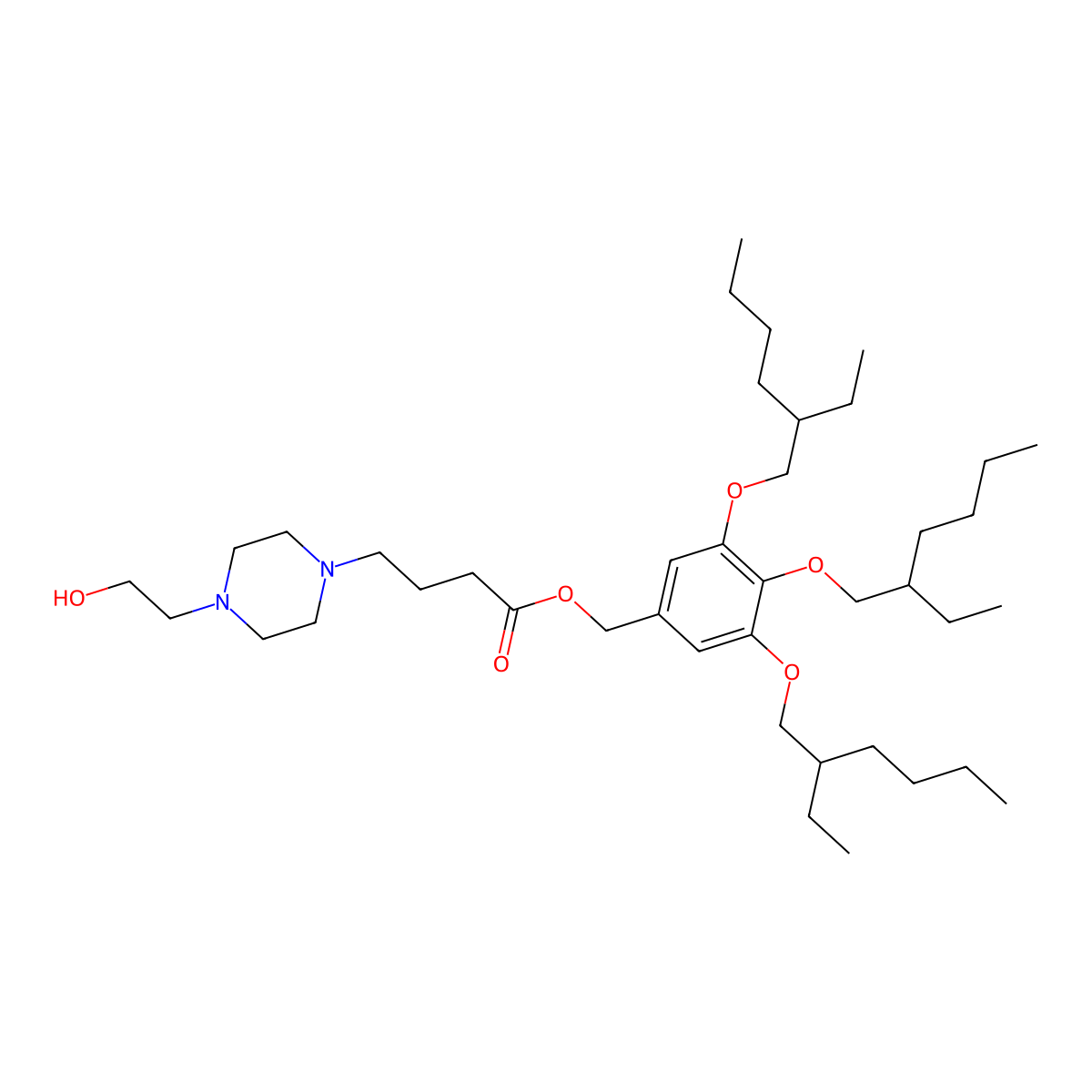 [3,4,5-Tris(2-ethylhexoxy)phenyl]methyl 4-[4-(2-hydroxyethyl)piperazin-1-yl]butanoate molecular structure, CAS 2857089-36-0