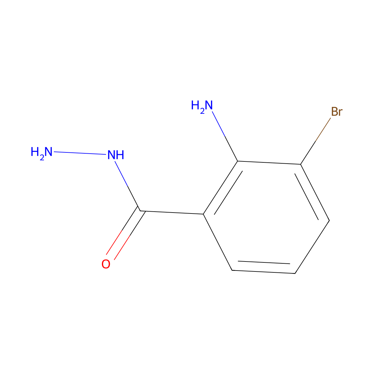 2-Amino-3-bromobenzohydrazide molecular structure, CAS 2857180-32-4
