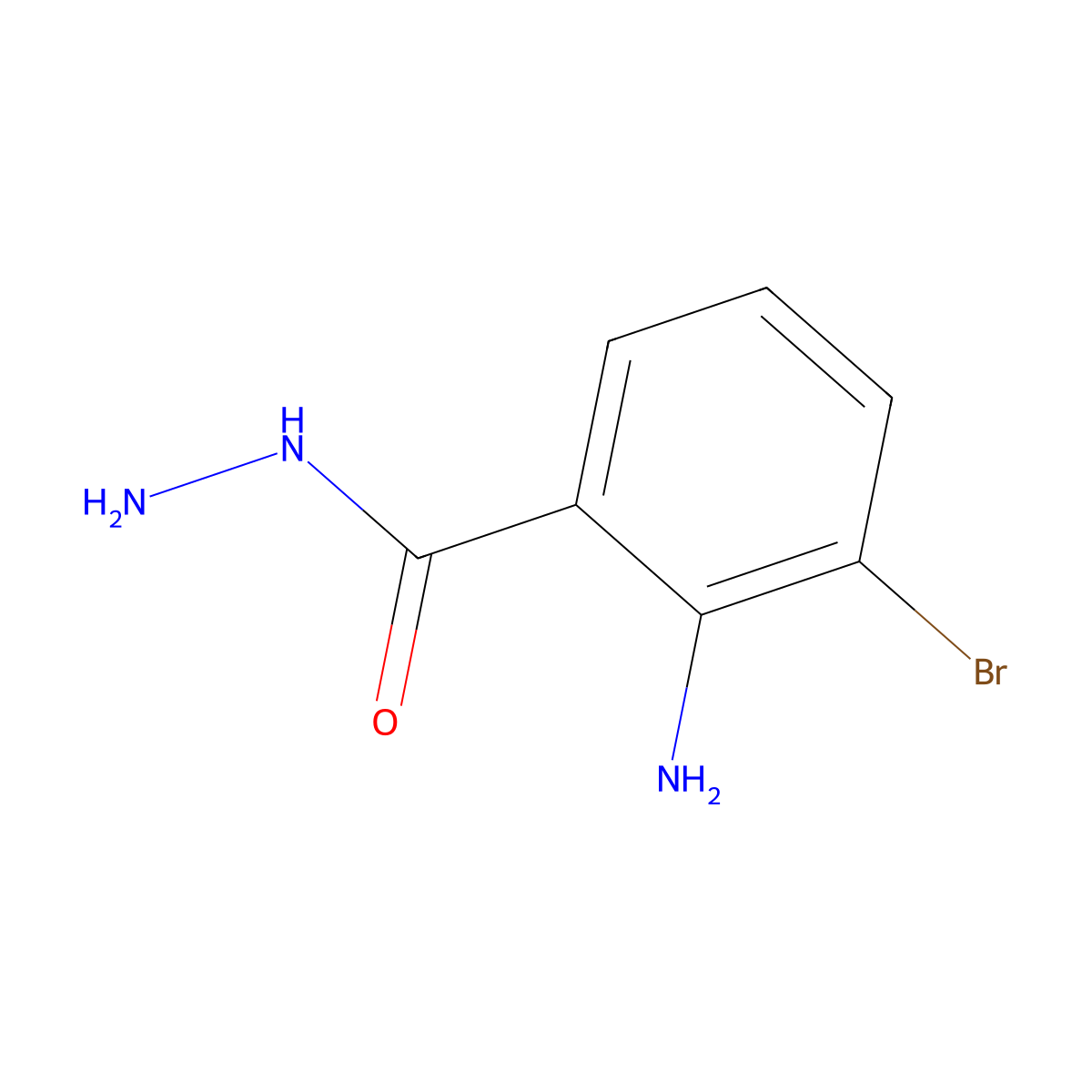 2-Amino-3-bromobenzohydrazide molecular structure, CAS 2857180-32-4