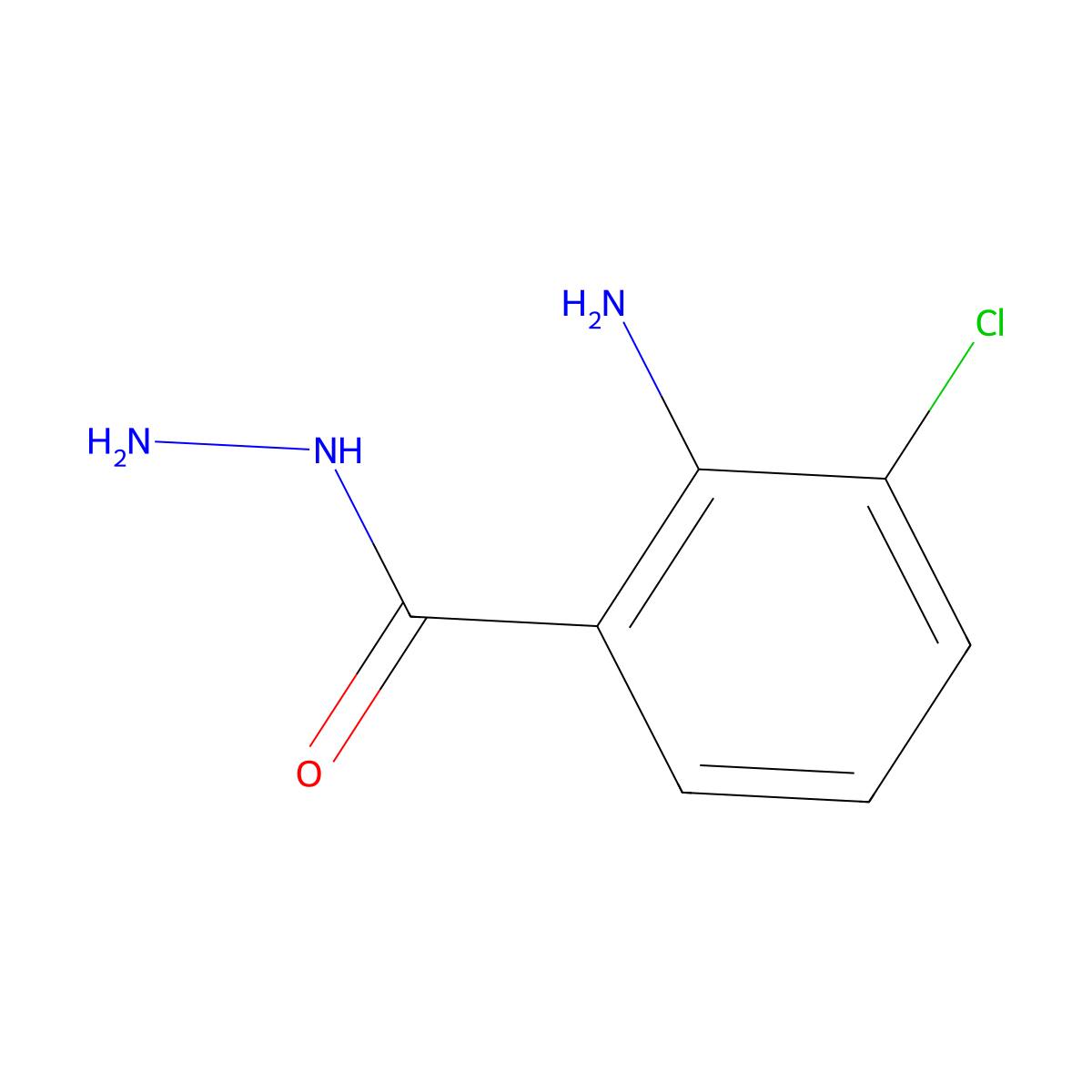 2-Amino-3-chlorobenzohydrazide molecular structure, CAS 2857180-33-5