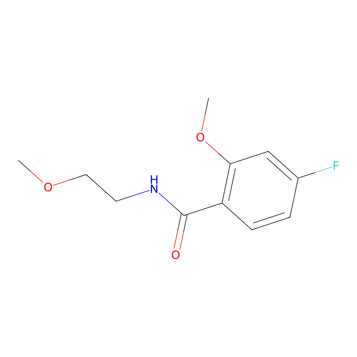 4-Fluoro-2-methoxy-N-(2-methoxyethyl)benzamide molecular structure, CAS 2857719-26-5