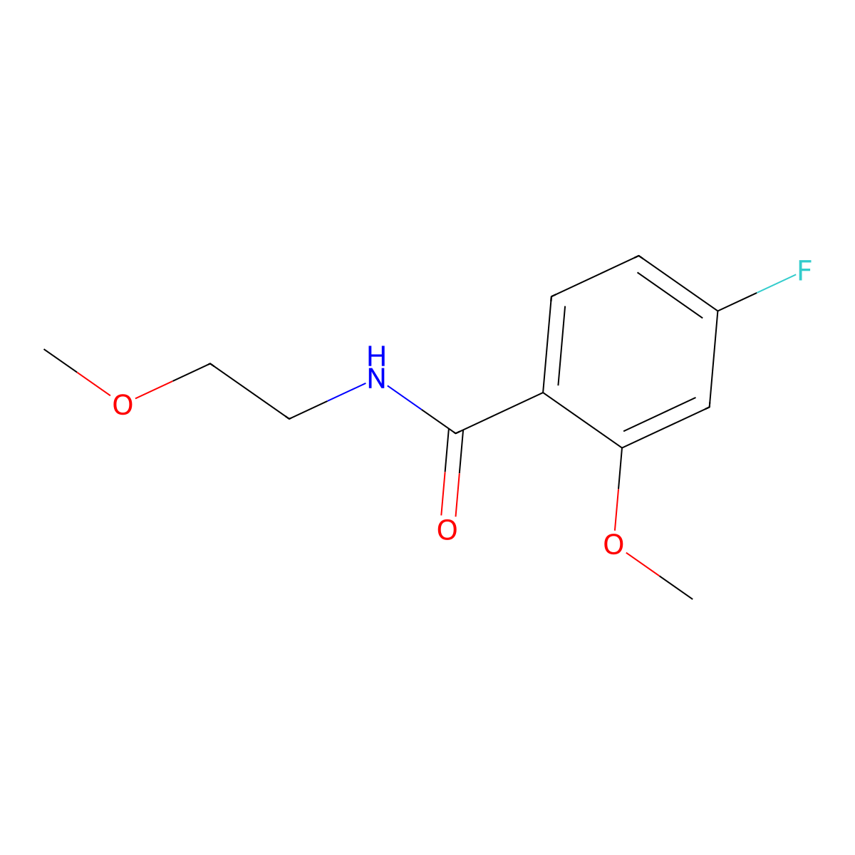4-Fluoro-2-methoxy-N-(2-methoxyethyl)benzamide molecular structure, CAS 2857719-26-5