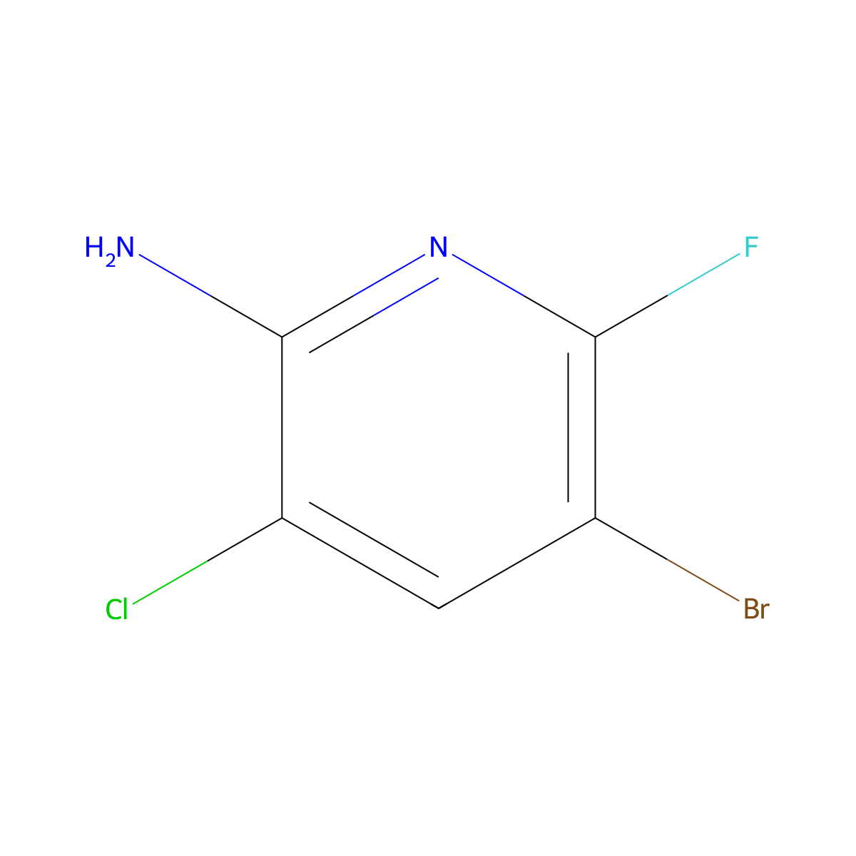 5-Bromo-3-chloro-6-fluoropyridin-2-amine molecular structure, CAS 2857813-67-1