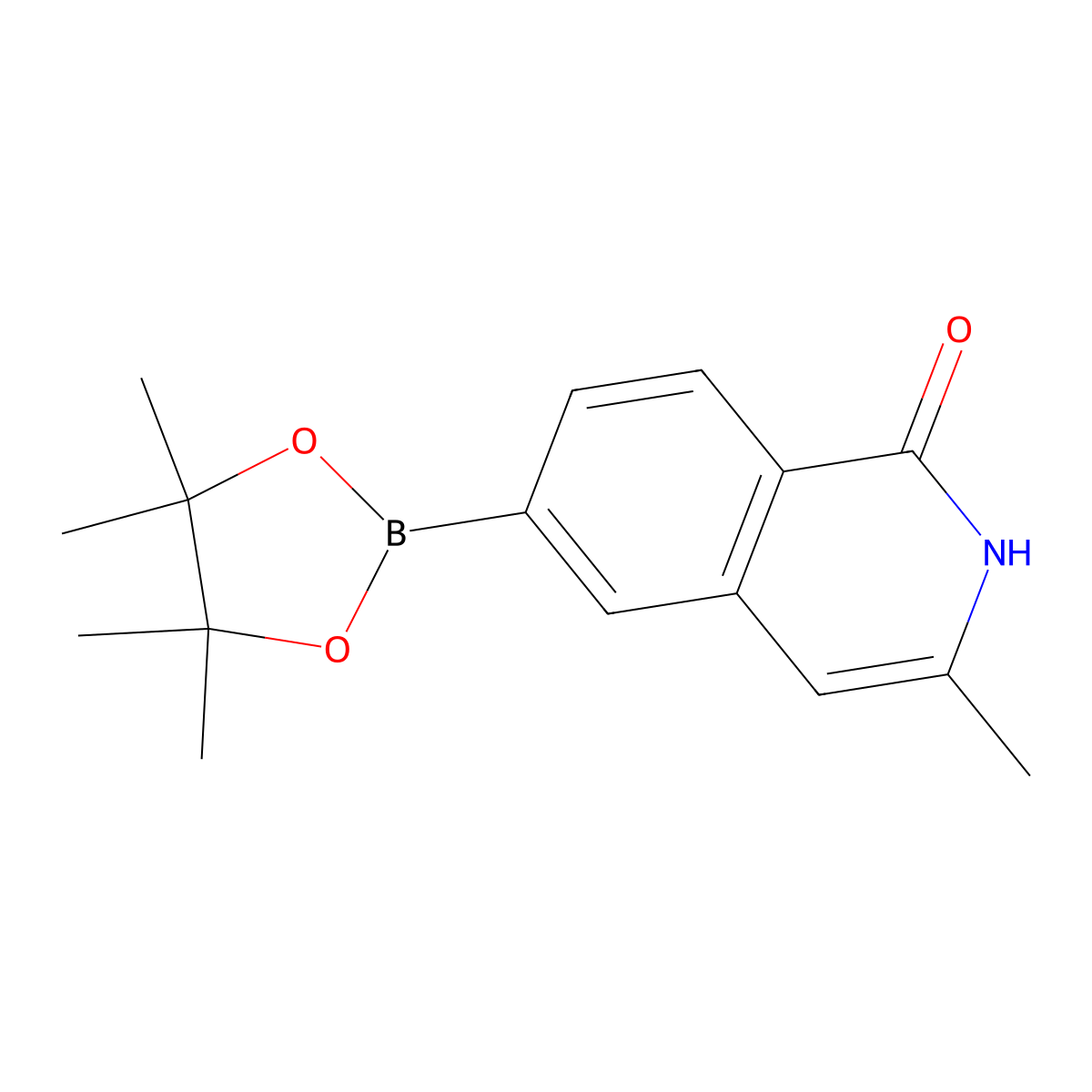 3-Methyl-6-(4,4,5,5-tetramethyl-1,3,2-dioxaborolan-2-YL)isoquinolin-1(2H)-one molecular structure, CAS 2857959-99-8