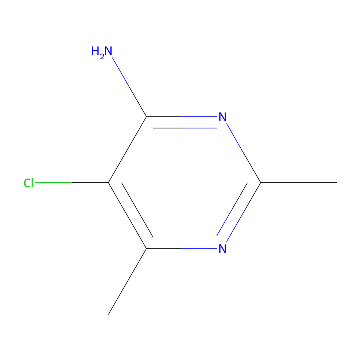 4-Amino-5-chloro-2,6-dimethylpyrimidine molecular structure, CAS 2858-20-0